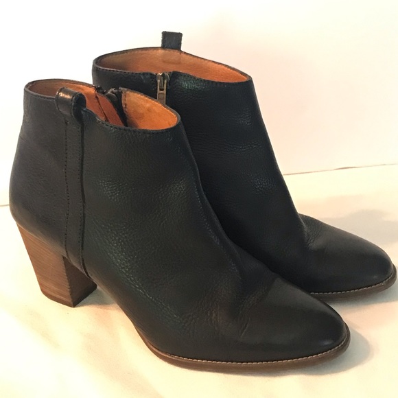 Madewell Shoes - Madewell Billie Black Leather Side Zip Ankle Booties Boot 03822 Womens Sz 9.5